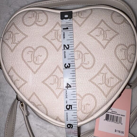 Juicy Couture Crystal Precious Moments Heart Crossbody In Cream Ivory Gold NWT - Picture 7 of 9